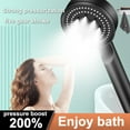 thumbnail image 6 of Multi-function 5 Modes Adjustable Handheld Bathroom Shower High Pressure Showerhead Water Saving Sprayer Shower Head GREY, 6 of 8