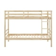 thumbnail image 6 of Aukfa Twin over Twin Bunk Bed, Wooden Bunk Bed with High Guardrail for Kids/Teens and Dorm Room/Guest Room, Oak, 6 of 8
