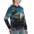 thumbnail image 6 of Disketp Ocean Coral Turtle Womens Casual Hoodies Crew Neck Long Sleeve Sweatshirts Pullover Tops-Small, 6 of 7