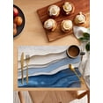 thumbnail image 5 of Blue Ombre Placemats Set of 6, Modern Wave Abstract Art Placemats for Dining Table, Place Mats for Kitchen Tabletop, Waterproof Wipeable Dining Table Mats Set, 5 of 9