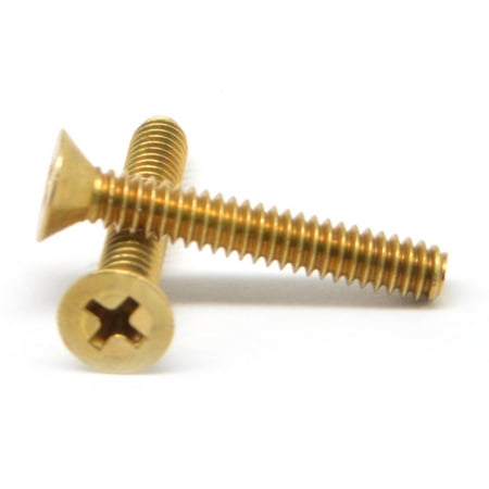 

#4-40 x 1/2 Coarse Thread Machine Screw Phillips Flat Head Brass Pk 50