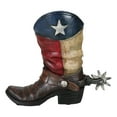 thumbnail image 2 of Rustic Western Patriotic Texas State Flag Cowboy Boot Money Coin Piggy Bank, 2 of 9