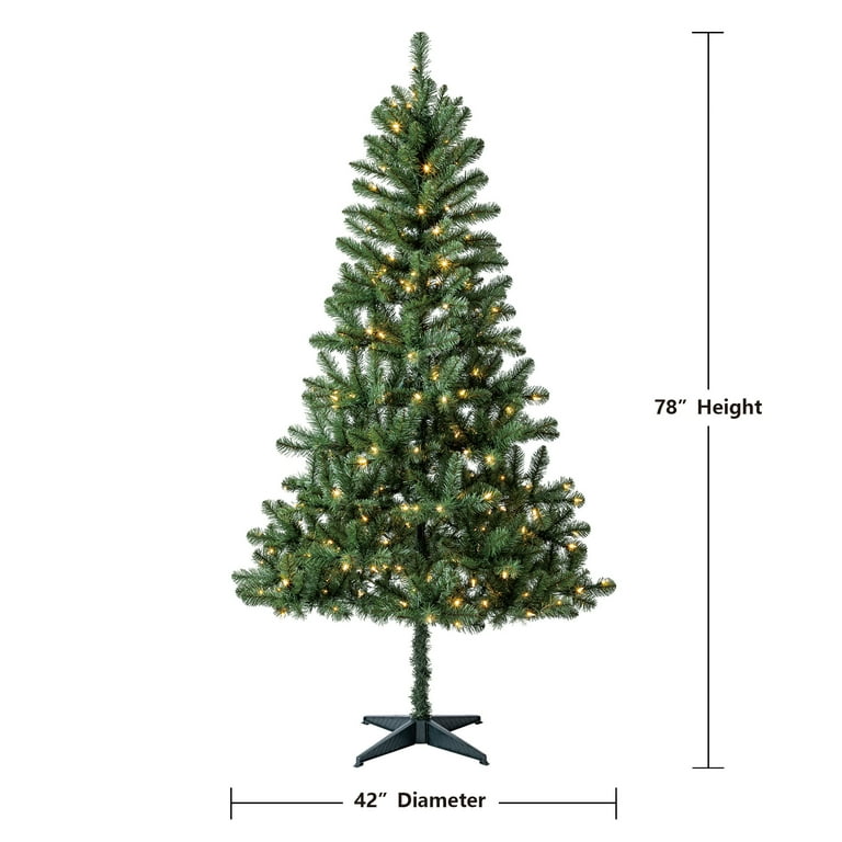 6.5' Pre-Lit Madison Pine Green Artificial Christmas Tree with