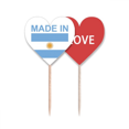 thumbnail image 1 of en argentina país amor Palillos de dientes bandera etiqueta de amor selección de pastelitos, 1 of 4