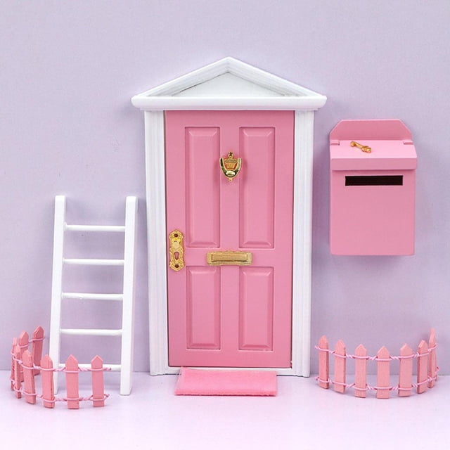 de Puerta de Hadas en Miniatura de de , Puerta de Hadas con Accesorios para Decoración de Jardín de Hadas, Regalos Rosa CUTICAT puerta de la casa de muñecas