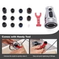 thumbnail image 5 of Kitchen Faucet Replacement Head - Sink Faucet Sprayer Attachment, 3 Modes Kitchen Faucet Spray Head Replacement with 15 Adapters, Pull Out Kitchen Sink Tap Sprayer Nozzle, Chrome, 5 of 8