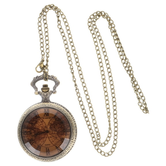 FRCOLOR Vintage Pocket Watch with Chain Retro Flip Cover Pocket Watch Women Men Vintage Pocket Watch Decorative Pocket Watch Decoration