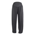 thumbnail image 3 of pantalones de baile deportivos de yoga suaves de algodón casual sueltos elásticos para mujer gris oscuro / 2xl, 3 of 3