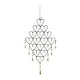thumbnail image 6 of DecMode 27" Gold Metal Indoor Outdoor Hearts Windchime with Bells and Glass Beads, 6 of 7