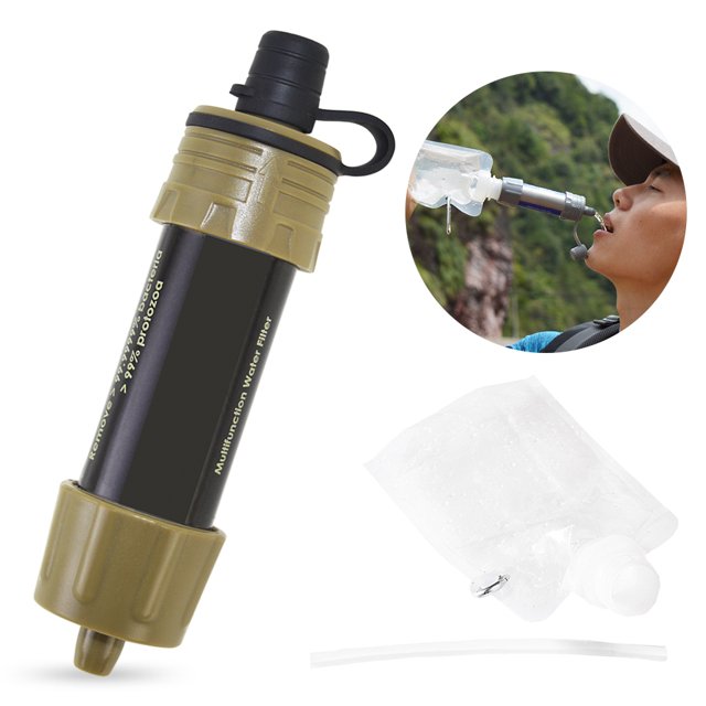Outdoor Water Filter Straw Water Filtration System Water Purifier for Emergency Preparedness Camping Traveling Backpacking