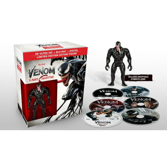 Venom 3 Movie Collection (4K UHD   Blu-ray   Digital) Limited Edition Figure New