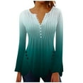 thumbnail image 2 of Patlollav Womens Long Sleeve Tops Fashion Casual Button Print Blouse on Ladies, 2 of 7