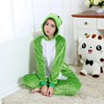 thumbnail image 3 of Adultos niños familia Onesie ropa de dormir franela Animal Rana dibujos animados pijamas Unisex Navidad Halloween Anime Cosplay disfraces mono, 3 of 4