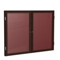 thumbnail image 3 of Ghent PN23660B-BK 36 in. x 60 in. 2-Door Walnut Wood Frame Enclosed Letterboard - Black, 3 of 6