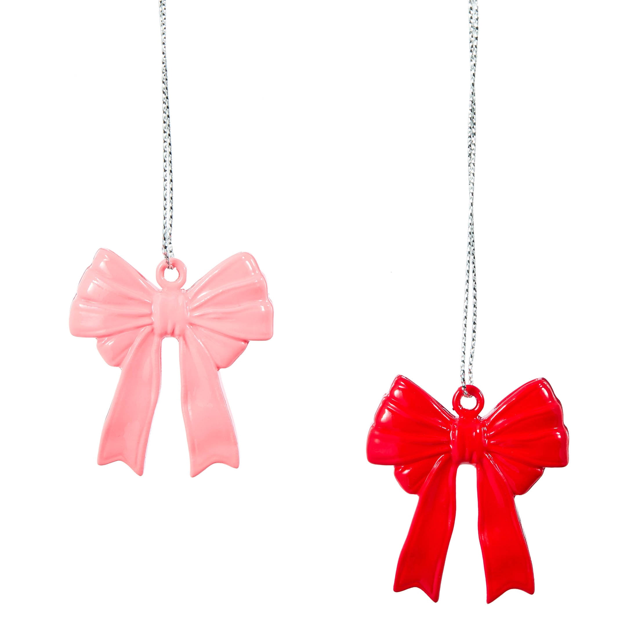 6-Count Red and Pink Bow Mini Christmas Ornaments, 1.5", by Holiday Time