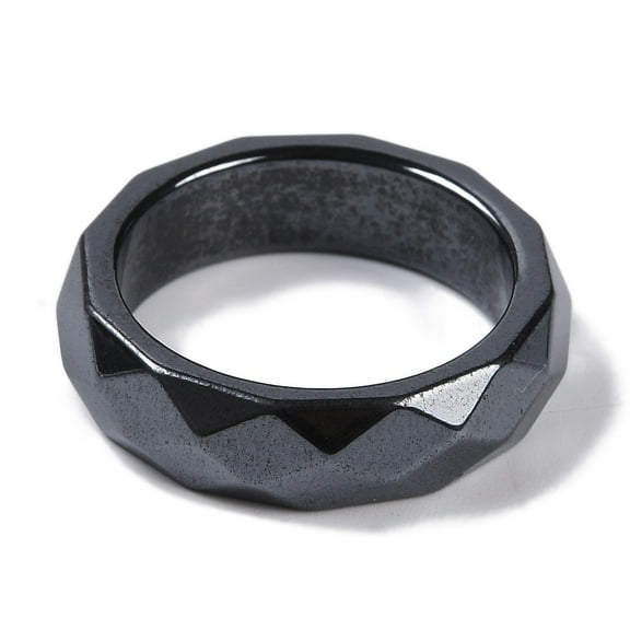 20 pc Magnetic Hematite Finger Ring for Men Women 6mm Inner Diameter: 18.4mm