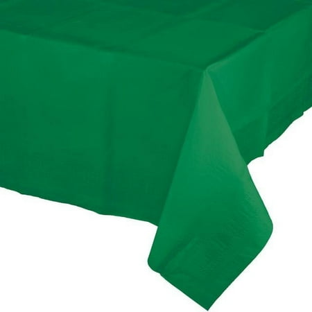 Touch of Color Tissue Tablecover, 54" x 108", Poly Backing, Emerald Green, 1 Ct