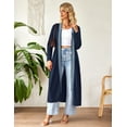 thumbnail image 6 of Ekouaer Women Zipper Robe Long Sleeve Loungewear Lightweight Housecoat Full Length Nightgown with Pockets, 6 of 7