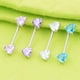 thumbnail image 3 of 2 piezas par de acero inoxidable barra de barra recta corporal calibre 14 con de de imitación de corazón protector de ón Púrpura Zulema Anillo de pezón de acero inoxidable, 3 of 8