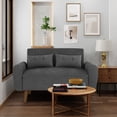 thumbnail image 7 of Walsunny 49" Loveseat Sofa Couch, 2-Seat Fabric Upholstered Sofa with 2 Removable Pillows, Modern Loveseat Couch, Wood Leg, Dark Gray, 7 of 7