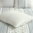 thumbnail image 4 of INK+IVY Imani 3 Piece Full/Queen Cotton Printed Duvet Cover Set with Chenille White/Navy, 4 of 6