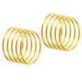 thumbnail image 1 of Unique Bargains 2 Inch Dream Catcher Rings, 20 Pcs Metal Macrame Wreath Floral Round Ring Hoop, Gold, 1 of 6