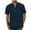 Navy, variant on Lenago Mens Shirts Solid Color Sport Shirt with Button Round Neck Short Sleeve Top/Shirt