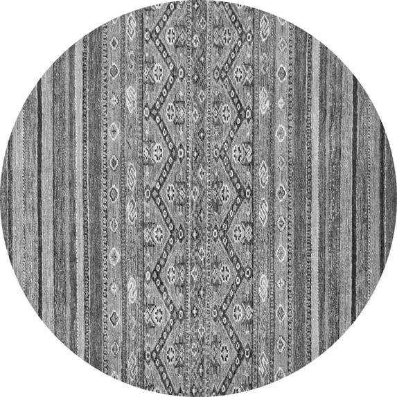 Ahgly Company Indoor Round Abstract Gray Modern Area Rugs, 6' Round