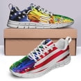 thumbnail image 4 of LGBT Pride Love Is Love American Us Flag Shoes for Men Women Running Shoes Lightweight Walking Sneakers Mesh Athletic Sport Shoes White Size 7, 4 of 5