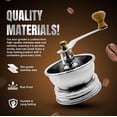 thumbnail image 2 of Stainless Steel Coffee Grinder Lid Attachment for Regular Mouth Mason Jars - Manual Crank Burr Grinder for Fresh Coffee, Ideal for Camping, Home Barista, Rust Proof Ceramic Mechanism, 2 of 4