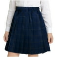 thumbnail image 2 of ITSAME Pleated Skirt for Girls, Summer Fashion High Waisted Checkered Kids Mid Length Skirt Blue 11-12T, 2 of 6