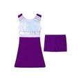 thumbnail image 4 of Sholeno Kids Girls Cheerleading Dance Outfit Sleeveless Shiny Sequins Dress with Shorts Set Purple 8, 4 of 7