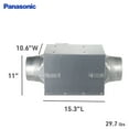 thumbnail image 3 of Panasonic FV-30NFL1 WhisperLine Remote Mount In-Line Spot Ventilation Fan, Quiet Air Flow, 3 of 7