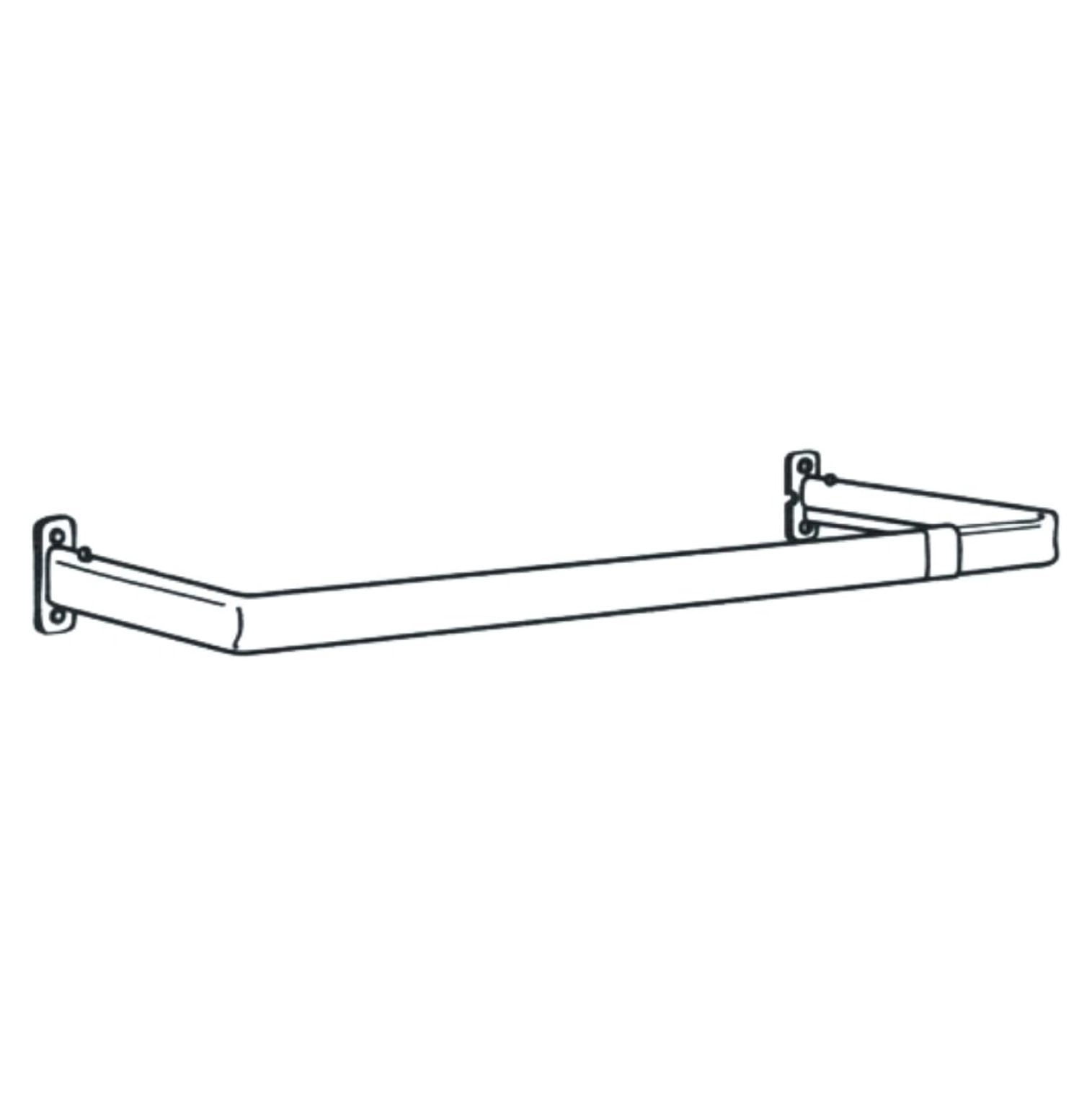 Curtain Rod 28-48 Inch, White Adjustable Window Rods 5 1/2 Inch Projection - Standard Lock Seam Curtain Rod for Medium-Heavy Curtains