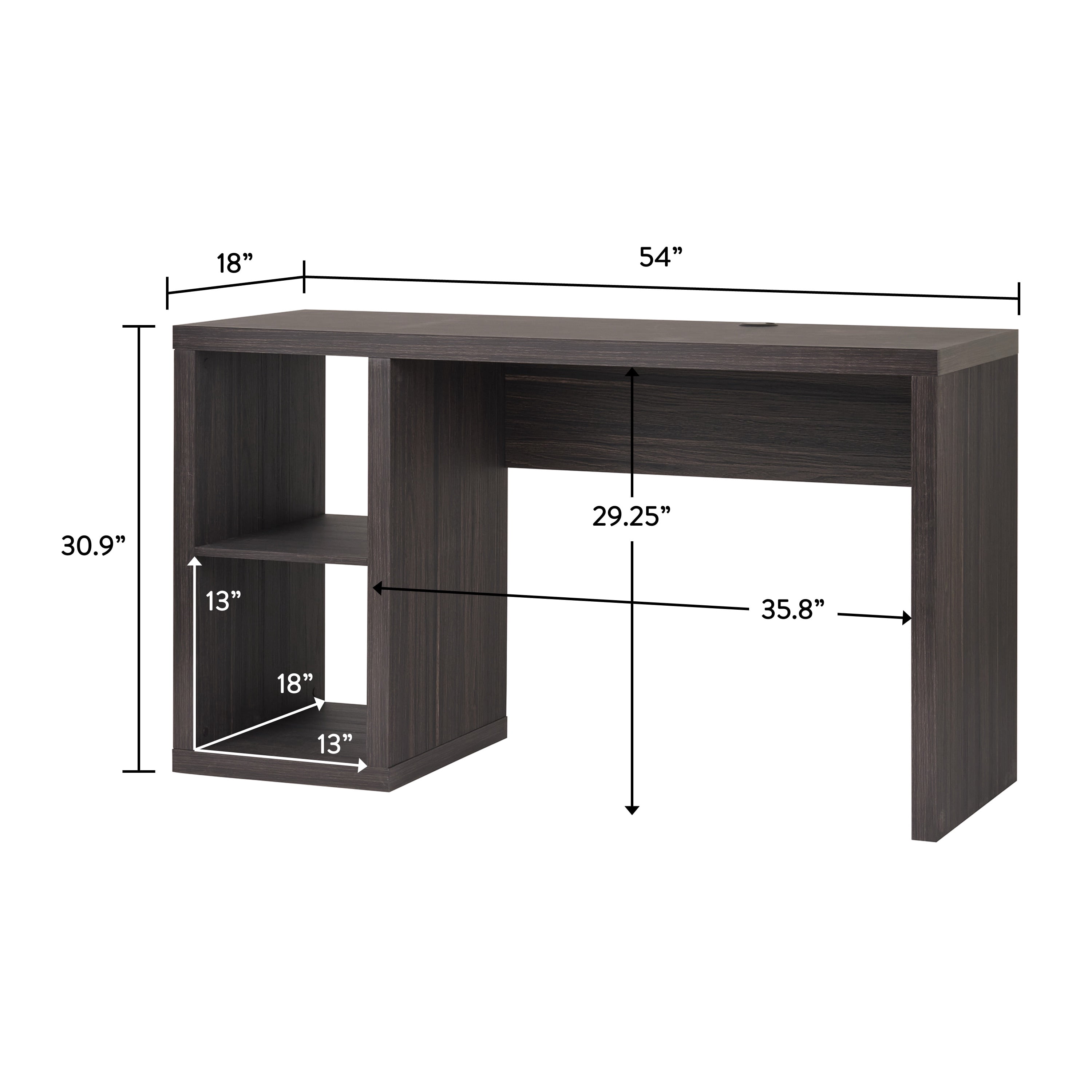 Better Homes & Gardens Cube Storage Office Desk, Tobacco Oak