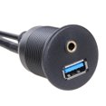 thumbnail image 3 of Cable De Extensión Auxiliar Usb Cable de extensión AUX USB 3.0 de montaje empotrado de 3,5 mm para coche, barco, motocicleta, 1 m, 3 of 6