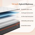 thumbnail image 6 of Sweetnight 14" Hybrid Mattress, Pillow Top, King, 6 of 8