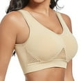 thumbnail image 4 of HOWPAY Wireless Bras for Women No Underwire Push up Full Coverage Supportive Sports Pullover Bralettes Stretch Comfortable Soft Underwear Beige XXL, 4 of 9
