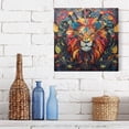 thumbnail image 6 of Lion Leaves Colorful Wall Clock Square Silent Non Ticking Battery Operated Clock for Home Bathroom Kitchen Bedroom Living Room, 6 of 8