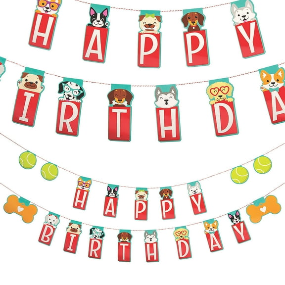 Puppy Birthday Party Garland, Party Decor, Birthday, 2 Pieces