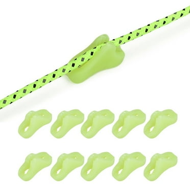 10 Pcs GLOW in the DARK GUYLINE RUNNERS camping tent awning tensioners caravan