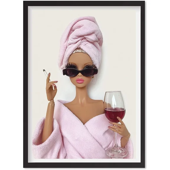 Funny 90S Doll Wall Art Decor : Retro Girly Fashion Decoration, Trendy Poster, Matte Canvas Stretched, Posters for Room Bedroom Living Room Bathroom Wall Decor, Posters & Art Prints, Gift.