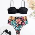 thumbnail image 3 of Conjunto De Biquini Conjunto de 2 piezas de Bikini para mujer, traje de baño sin espalda, conjunto de Tankini, trajes de playa (negro S) Ygjytge para Mujer Negro T XL, 3 of 7