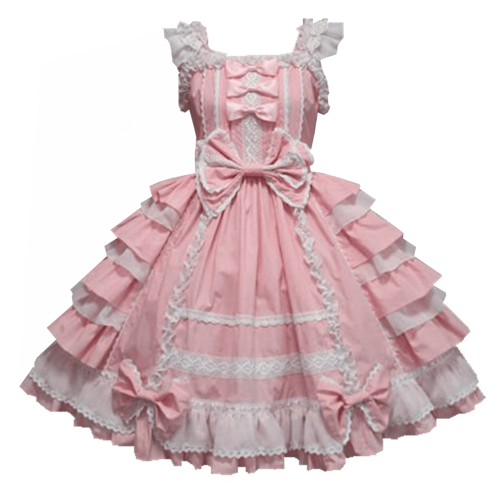 Sweet Pink Lolita Dress For Women Sleeveless Kawaii Japanese Style pinterest