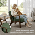 thumbnail image 5 of Renwick Corduroy Accent Armchair with Solid Wood Legs, Dark Green, 5 of 9