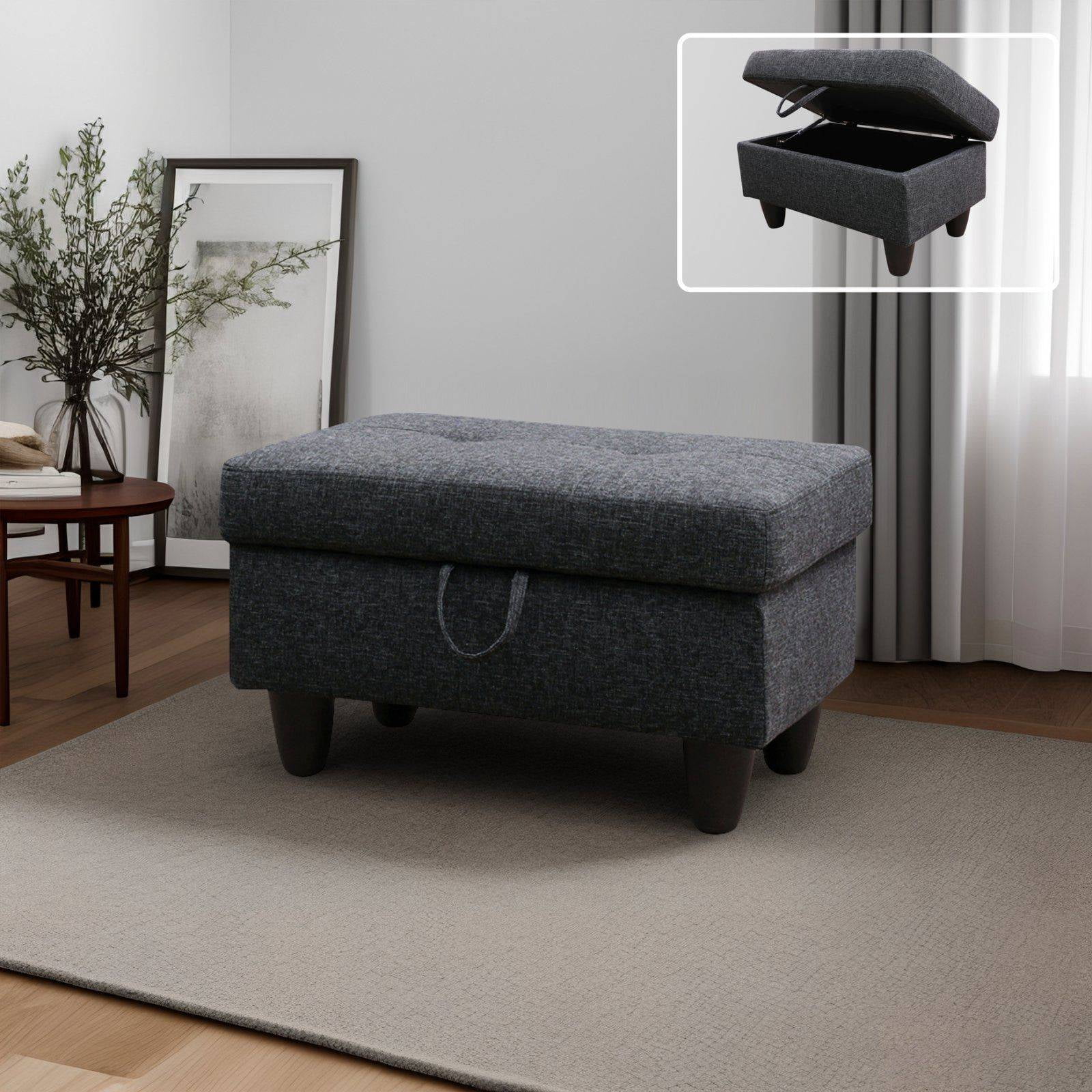 97" L Shape Couches, Sectional Couch with Storage Ottoman,Modular Sofa with Chaise for Living Room, Apartment Office, Dark Grey
