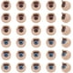 thumbnail image 1 of 16 pares de ojos de seguridad 3D de 2 colores con pestañas para manualidades amigurumi. Ojos móviles de plástico redondos para tejer a ganchillo., 1 of 5