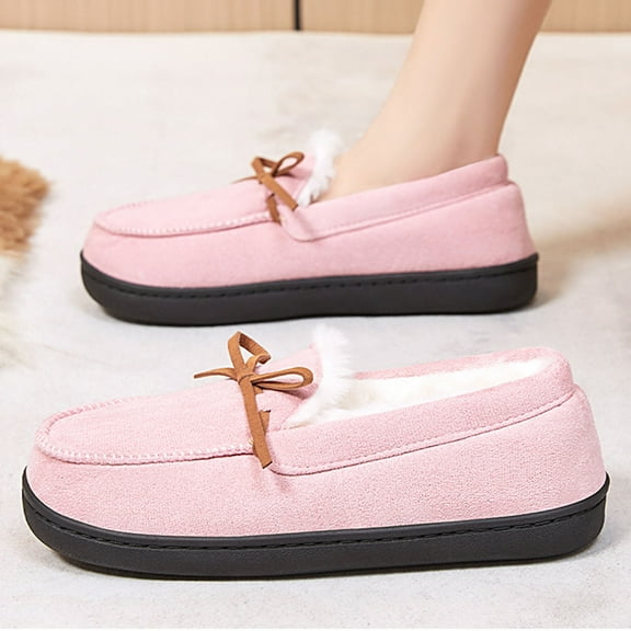 Gamivast Loafers for Women Comfortable Winter Fuzzy Fleece Lined Slip-On Shoes with Anti-Slip Warm Cozy Round Toe Loafer Lightweight Memory Foam Flat Heel Shoes for Indoor Outdoor Walking