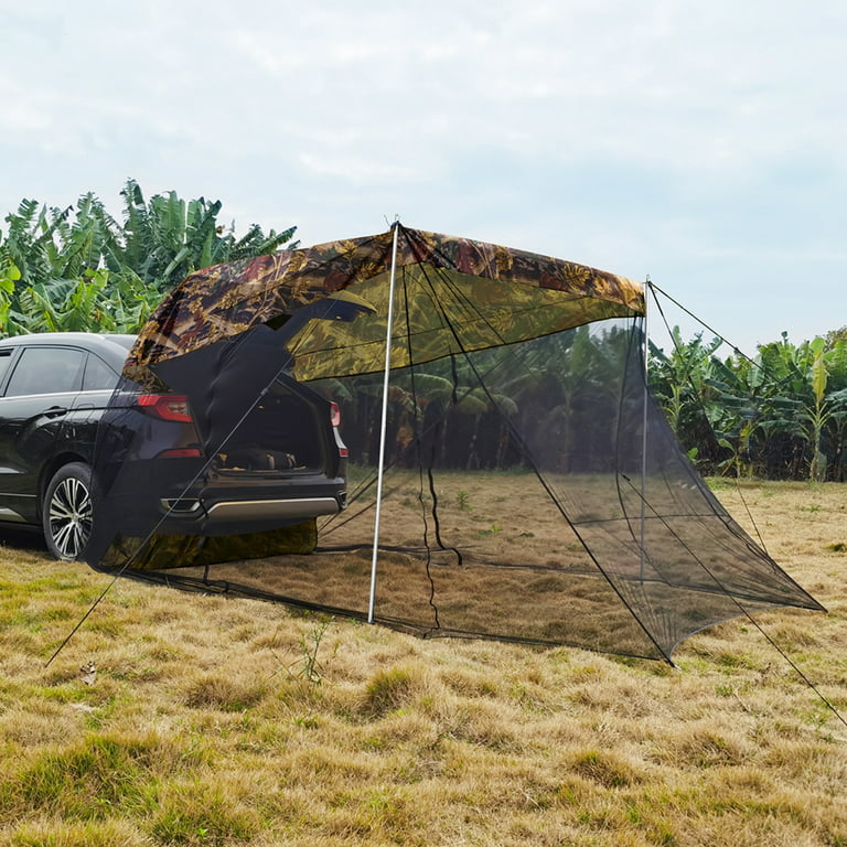 EUBUY Car Trunk Tent Shed Rainproof Sunshade Anti-mosquito Mesh for Outdoor  Camping Travel BBQ Tour Self Driving Camouflage 