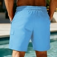 thumbnail image 5 of Pantalones Cortos Para Hombre Mens Gym Shorts With Pockets Khaki Cargo Shorts for Men Solid Color Sport Casual Holiday Breathable Basketball Shorts Pockets Pants Sky Blue XL, 5 of 5